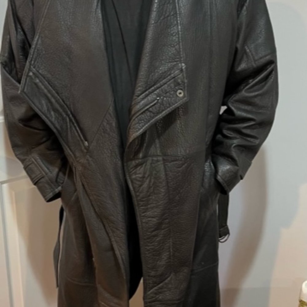 Great long leather trenchcoat